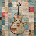 Vintage Music String Instrument Art