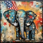 Fourth Of July Elephant Art Print