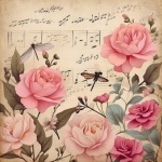 Vintage Floral Music Art Print