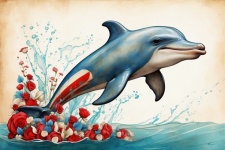 Independence Day Dolphin Art