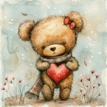 Adorable Teddy Bear Art Print