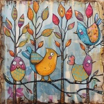 Whimsical Colorful Bird Art Print