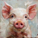 Baby Pig Painting Art Print