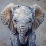 Baby Elephant Portrait Art Print