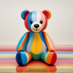 Colorful Cartoon Teddy Bear Art