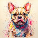 French Bulldog Sketch Art Print