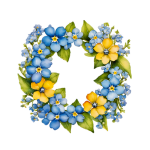 Wreath Of Forget-me-not Flowers