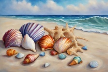Seashells On Tropical Beach