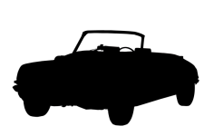 Silhouette Black Classic Car, Shape