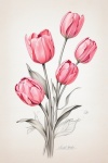 Sketch Art Tulips