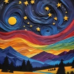 Starry Night Art Landscape