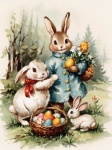 Vintage Rabbits And Easter Eggs