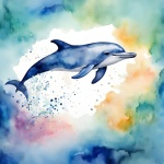 Watercolor Dolphin Art