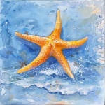 Watercolor Starfish Art