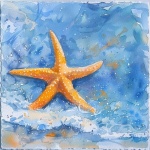 Watercolor Starfish Art