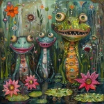 Whimsical Swamp Animals Art
