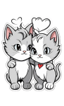 Two Sweet Little Kittens With Hearts