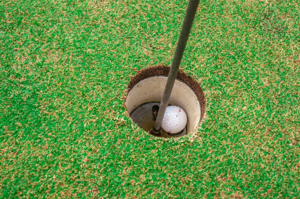 Balle de golf dans le trou Photo stock libre - Public Domain Pictures