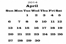 2014 Calendar April Template