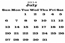 2014 Calendar July Template