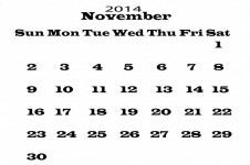 2014 Calendar November Template