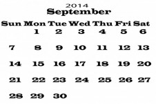 2014 Calendar September Template