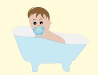 Baby Boy In Bathtub