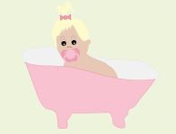 Baby Girl In Bathtub
