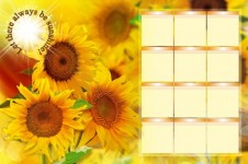Calendar With Sunflowers