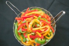 Bell Peppers In Glass Dish