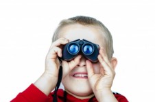 Child And Binoculars