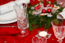Glass On Christmas Table