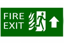 Green Exit Emergency Sign On White