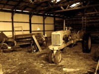 Sepia Farm Tractor