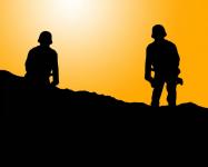Soldier Silhouette At Sunset