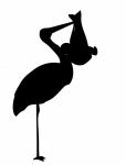 Stork With Baby Silhouette