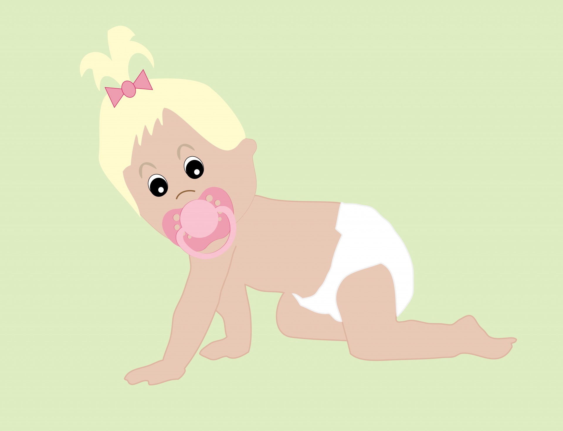 Baby Girl In Diaper