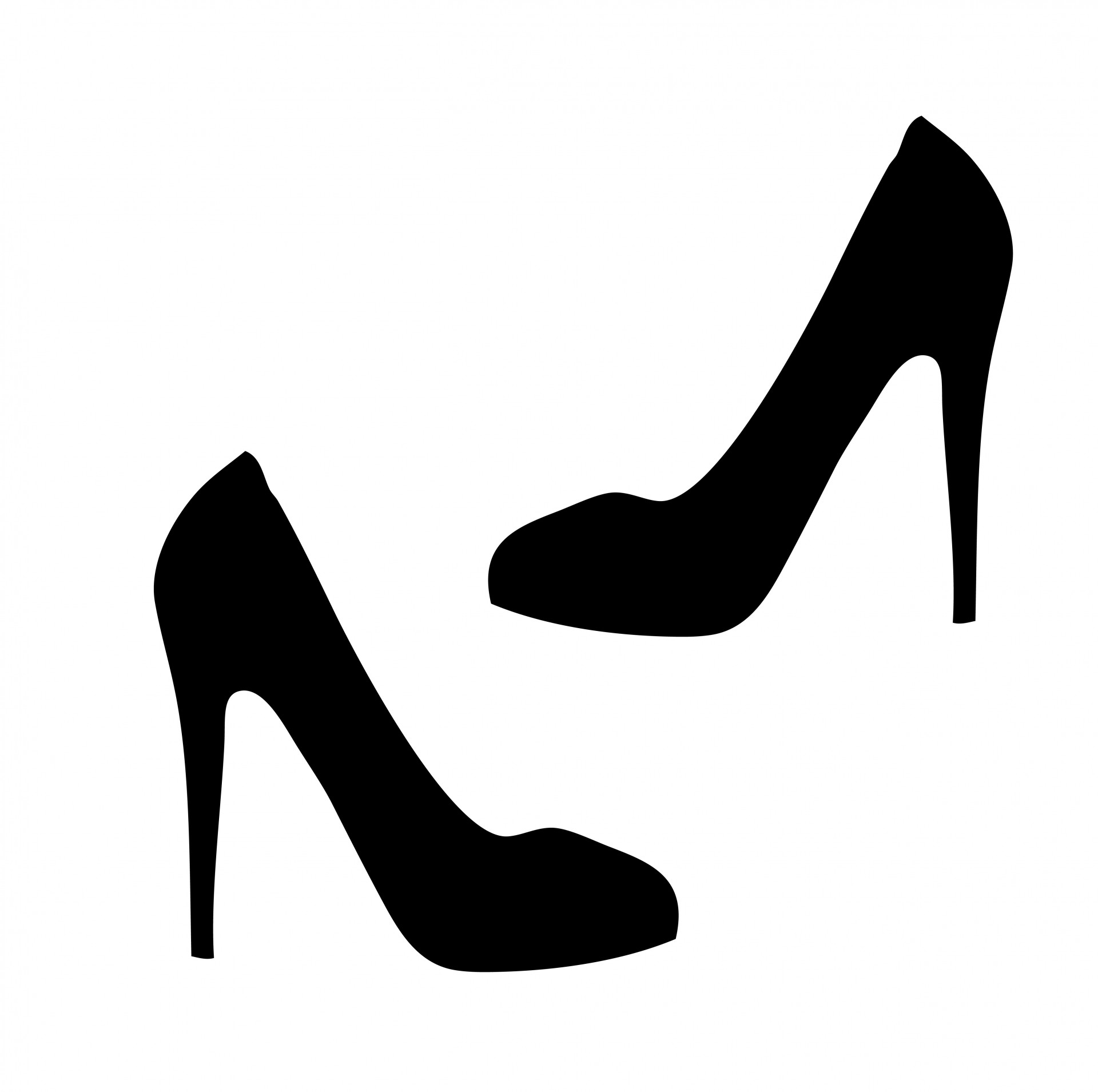 Black ladies stiletto high heeled shoes clipart