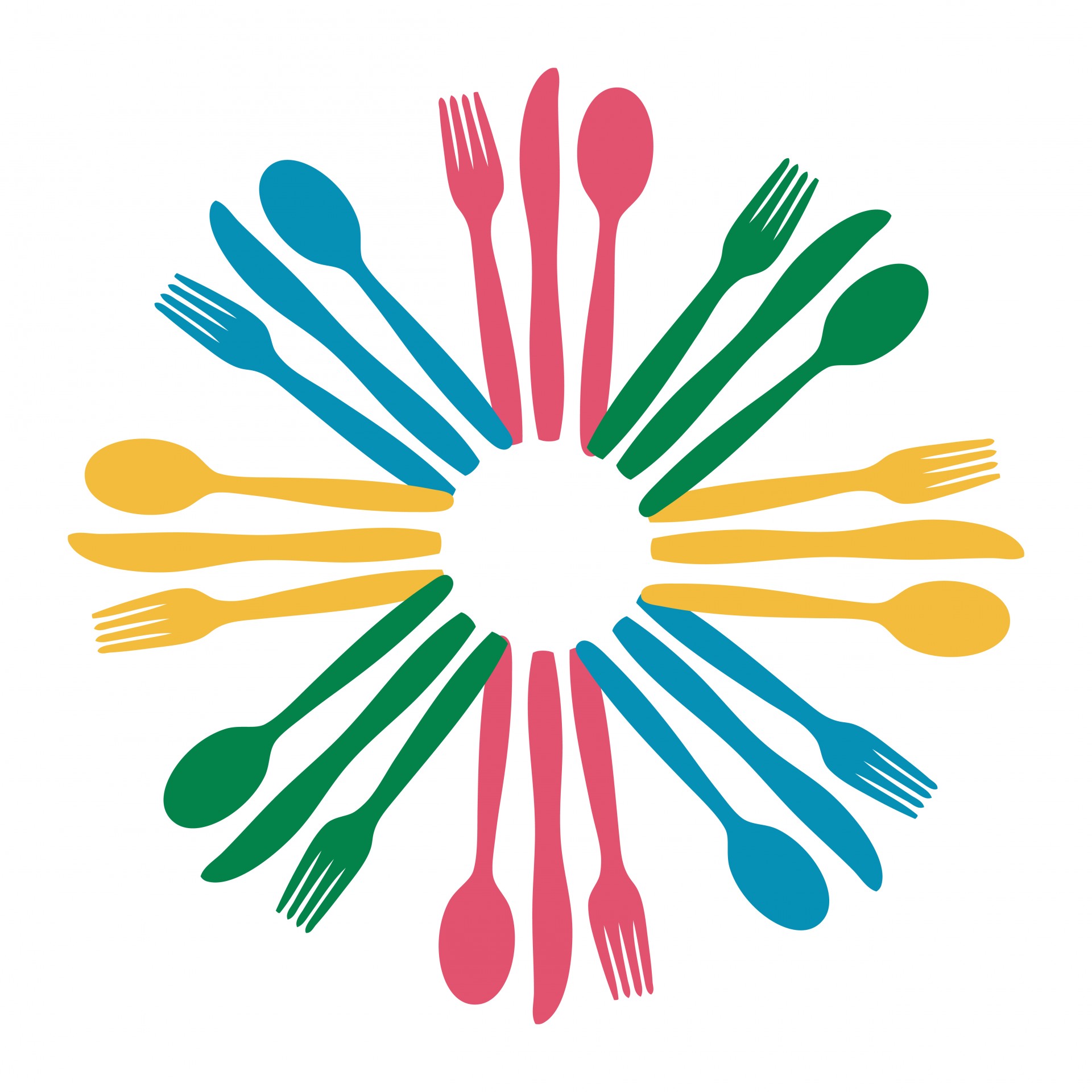 Colorful set of cutlery clipart ideal for a logo