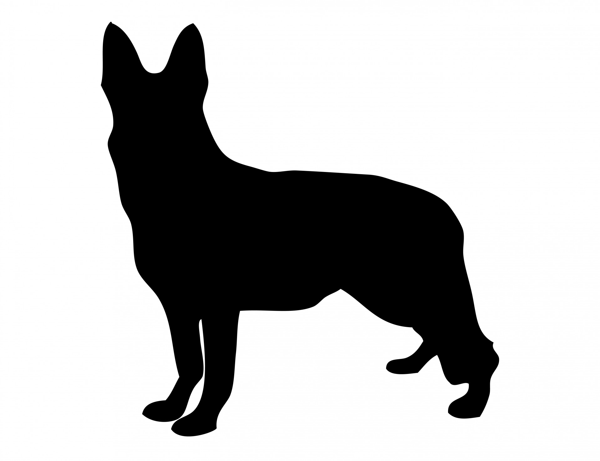 Black silhouette of a german shepherd dog