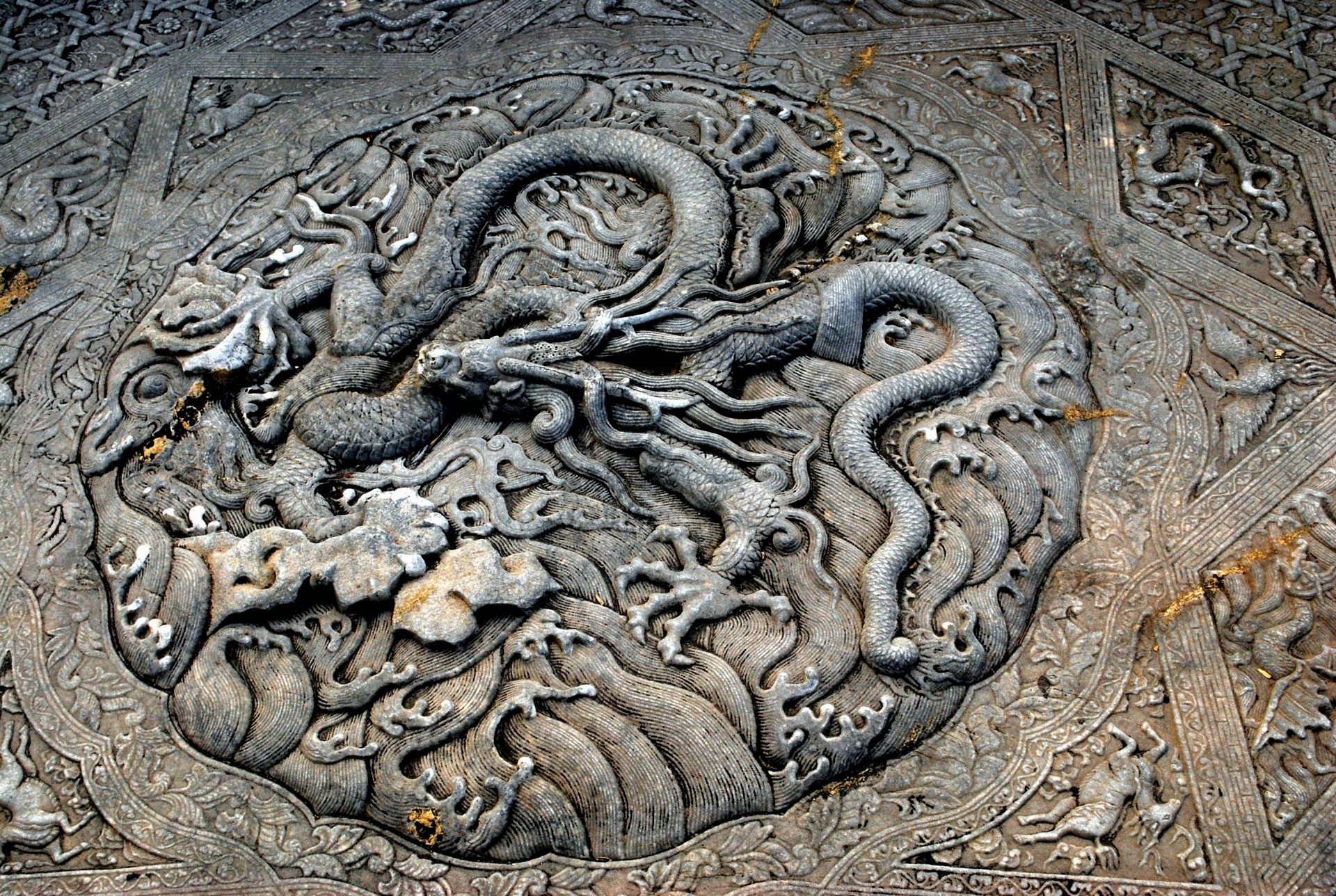 stone carving of a dragon