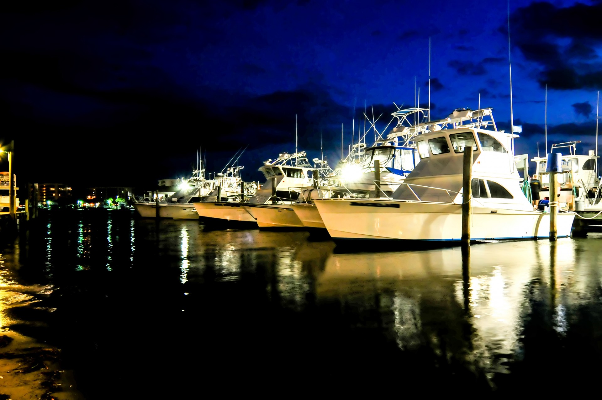 Fishing Boats At Night