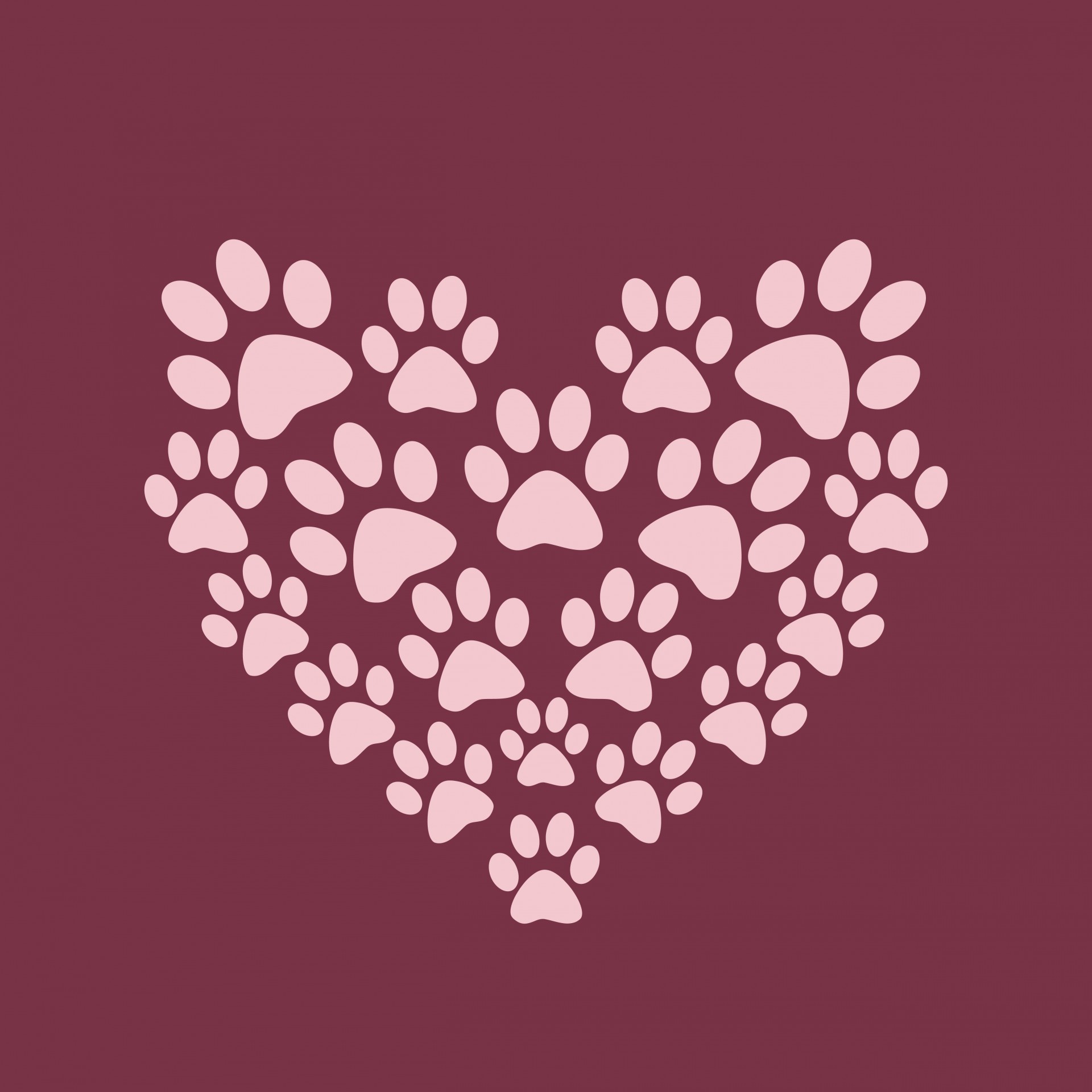 Heart Paw Print Background