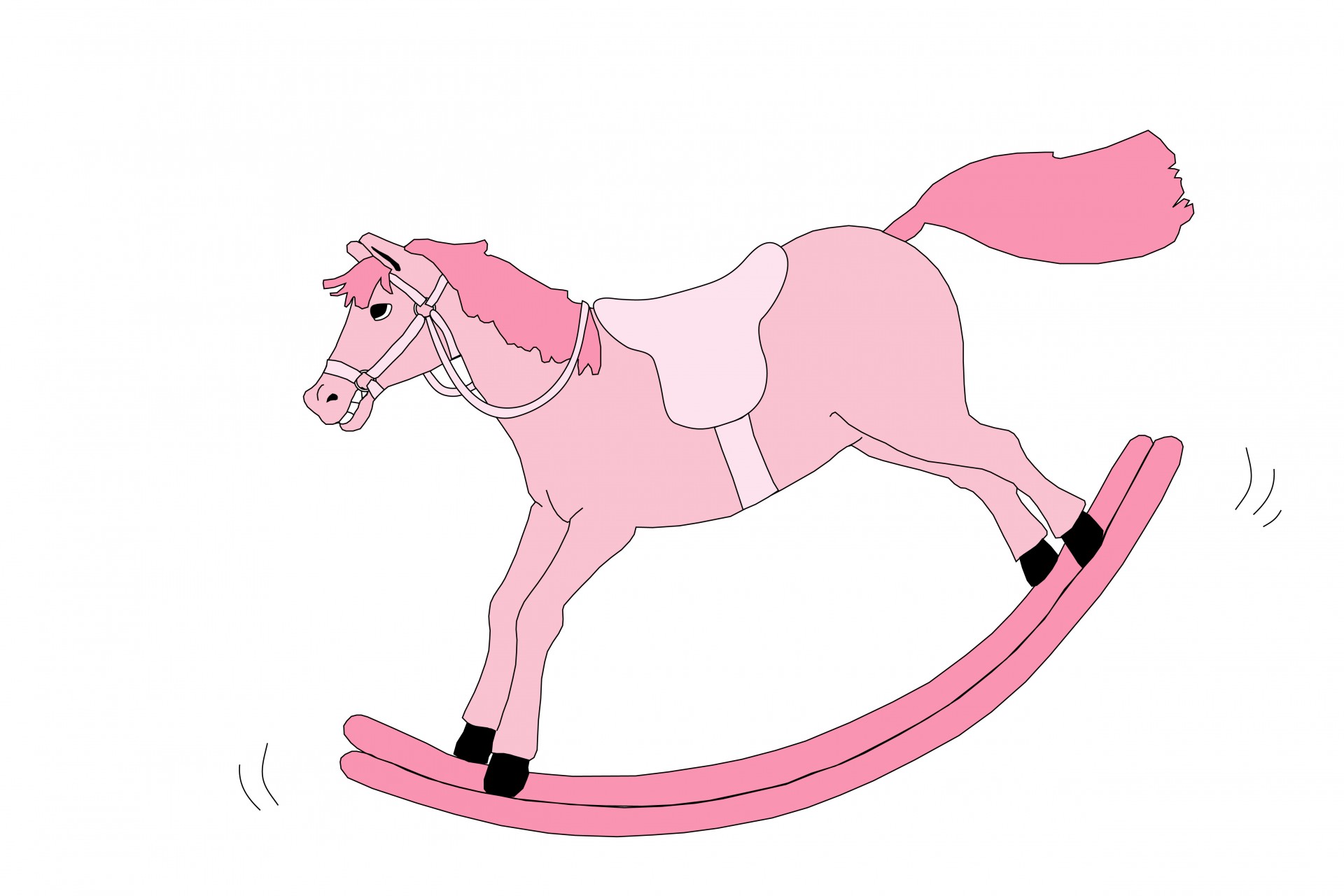 Cute pink rocking horse for baby girl card