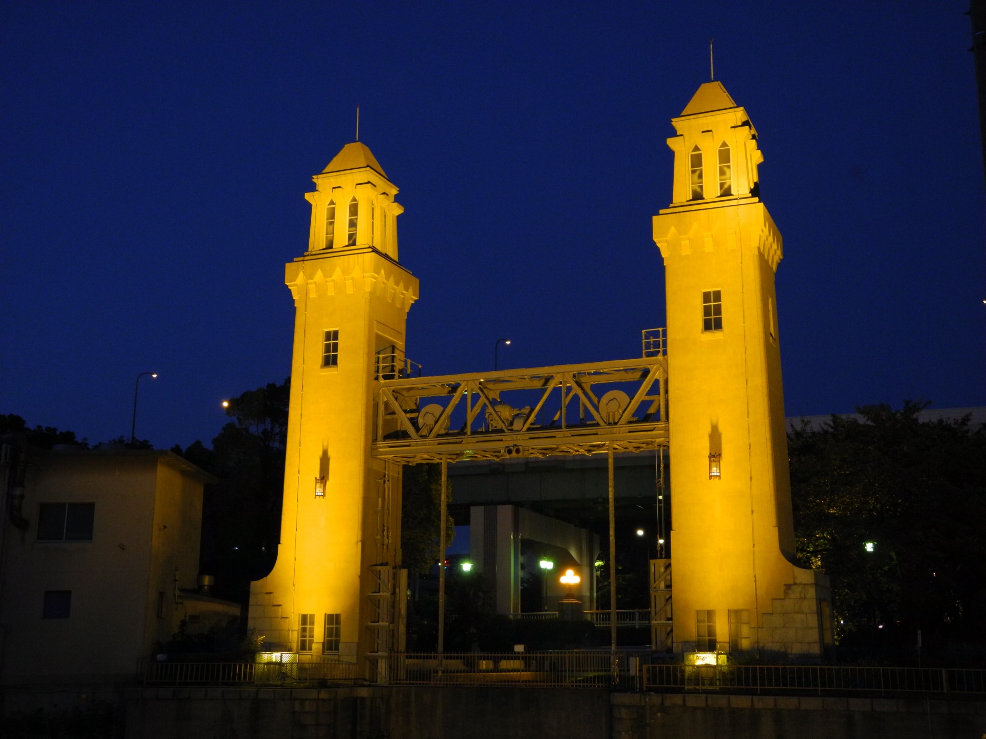 Sluice Gate At Night
