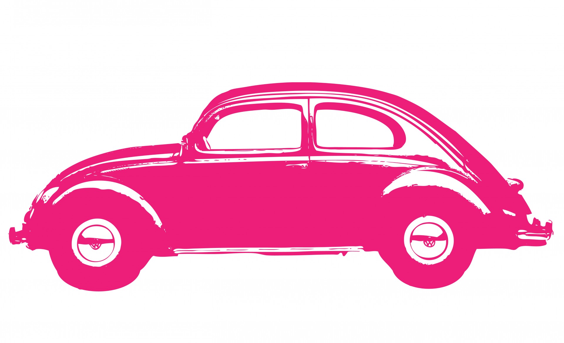 Beautiful vintage volkswagen beetle car in pink clipart for scrapbooking