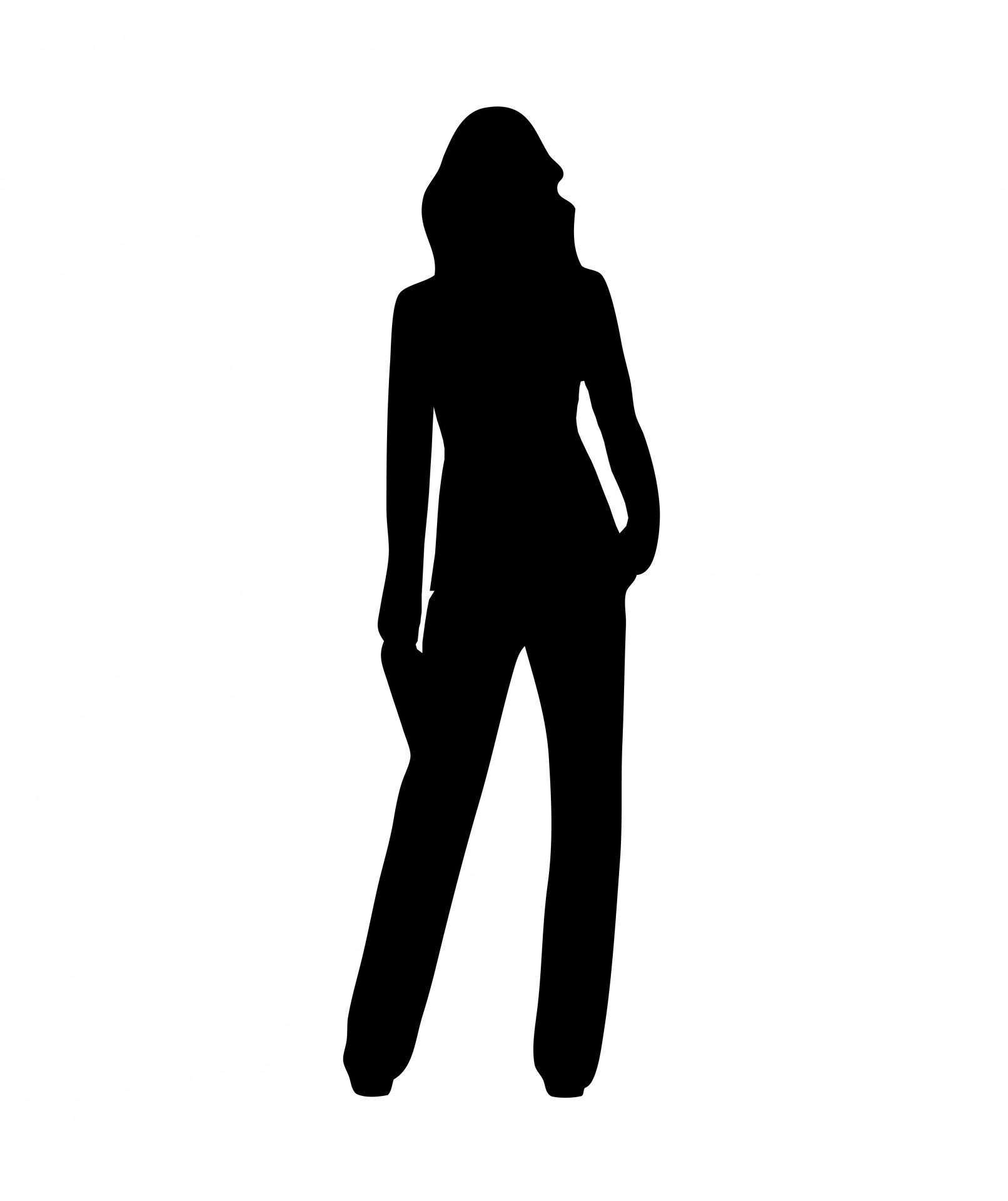 Black silhouette of a woman wearing trousers illustration