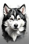 Black And White Dog Face