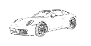 Sports Car Porsche Drawing