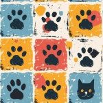 Cat Paws Seamless Tile
